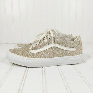 Vans Old Skool Gold Glitter Lace Up Sneakers